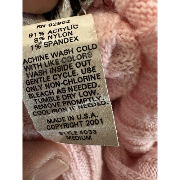 Y2K GASCO (Great American Sweater Co)SzM Barbie Pink Soft Turtleneck Sweater USA - Picture 4 of 5